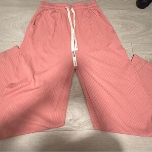 Pink Ribbed Lounge Pants